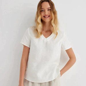 Beautiful White Linen Blouse!